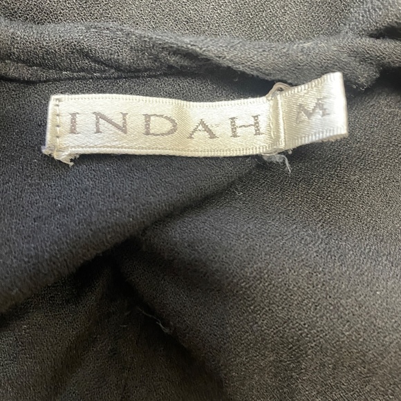 INDAH Black Crochet Trim V Neck Mini Dress - Picture 7 of 12